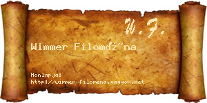 Wimmer Filoména névjegykártya